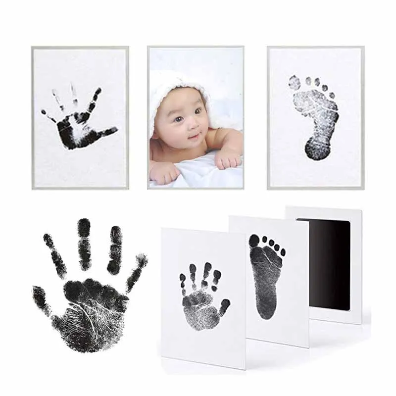 

Non-Toxic Baby Footprint Imprint Kit Memento Ink Newborn Photo Frame Kits Baby Souvenir Inkless Handprint Casting Footprint Mud