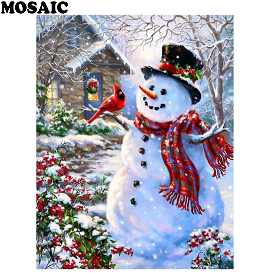

Full,Diamond Embroidery,5D,DIY,Diamond Painting,Mosaic,pattern,snowan,snow Winter 3d Cross Stitch,Needlework