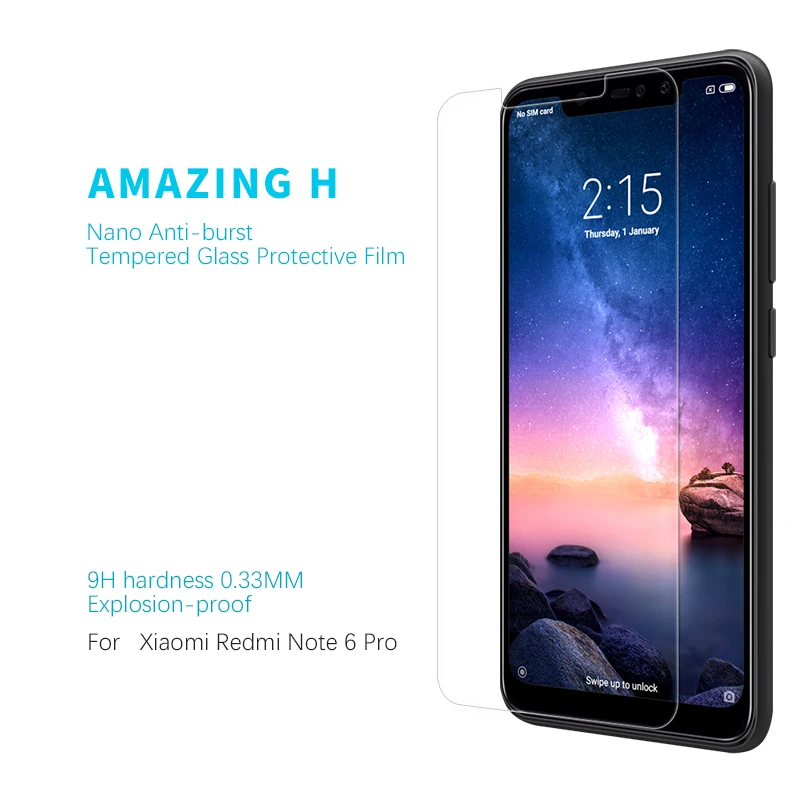 

redmi note 6 pro glass Screen Protector 6.26'' Amazing 9H 0.33mm Tempered Glass Screen Protector for xiaomi redmi note 6 pro
