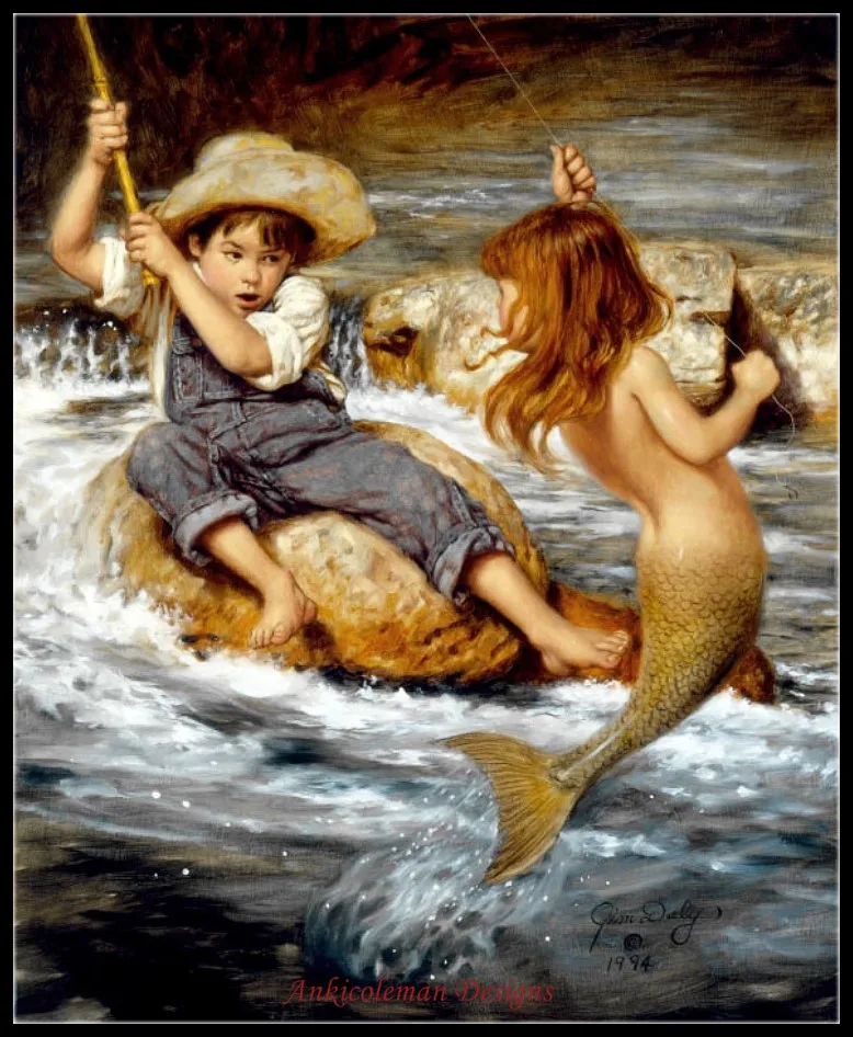 

Counted Cross Stitch Kits Needlework Embroidery - 14 ct Aida DMC Color DIY Arts Handmade Home Decor - Catch of My Dreams