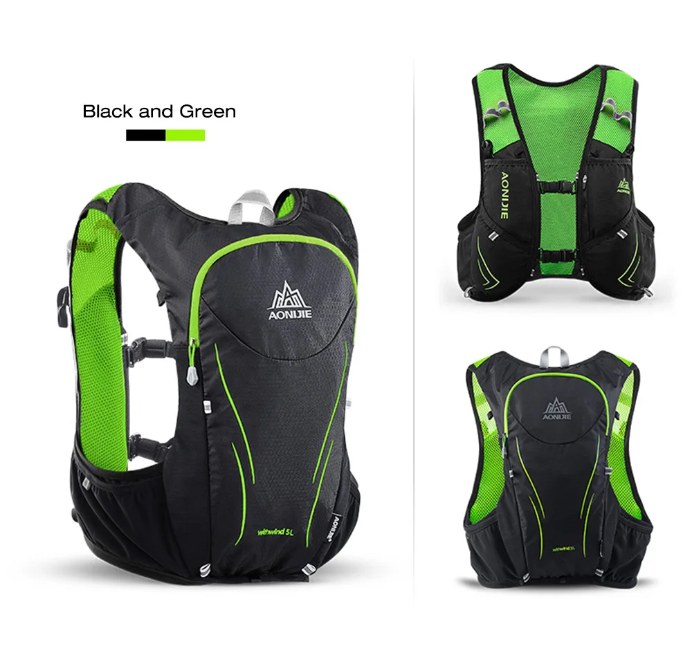 AONIJIE 5L сумка для бега, рюкзак, сумка для гидратации, спортивная сумка для улицы, жилет, супер светильник для велоспорта, альпинизма, кемпинга, туризма, бега