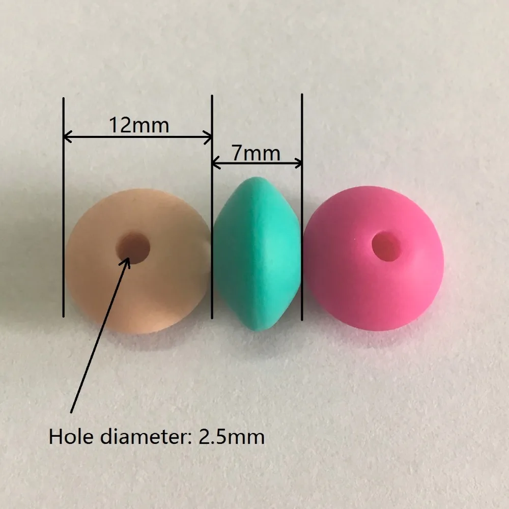 Lentil silicone teething beads