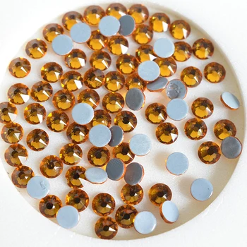 

16cut SWA Crystal Rhinestone Topaz 1440pcs/Lot Nail Art Hotfix Rhinestones DMC Glass Stones