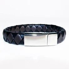 Braided Leather Bracelet For Men Women Charm Stainless Steel Jewelry Stainless Steel Leather Bracelet 041 fashion stainless steel genuine leather jewelry charm leather bracelet for women braided bracelet men top quality dropshipping
