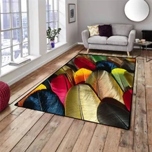 Еще цветные яркие птичьи перья 3d узор принт нескользящие микрофибры гостиной декоративные современные моющиеся области коврик