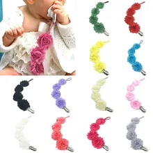 Baby Girls Infant Rose Flower Feeding Dummy Pacifier Clip для ниппелей Baby Teething Soother Держатель для ремня Chain Baby Feeding Part
