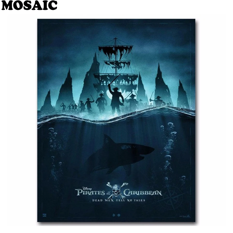 

full square diy Diamond Painting Cross Stitch 5D Diamond Embroidery mosaic Pirates of the Caribbean Dead Men
