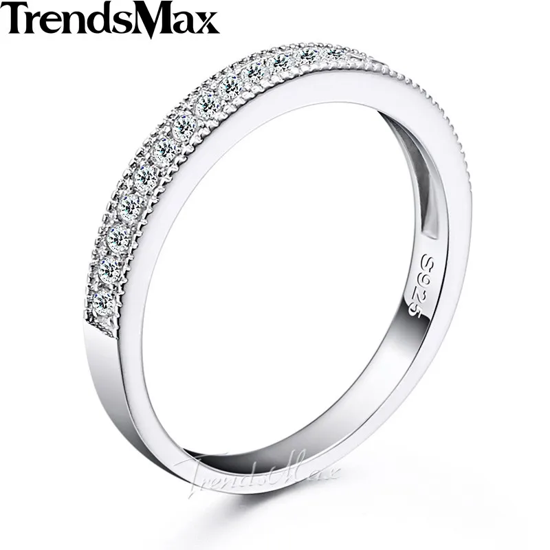 Женское кольцо с фианитом Trendsmax серебряное для свадьбы или помолвки 0 7 карат