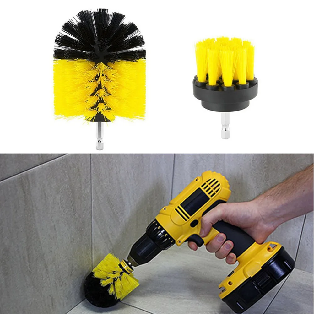 

3pcs/set Electric Drill Brush Kit Tile Grout Scrubber Cleaning Drill Nylon Brushes Tub Cleaner Kit Wood Grinding Polishing Tool