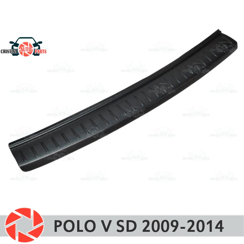 Vente Plaque couverture pare chocs arrière pour Volkswagen Polo berline 2009 2014 garde protection plaque voiture style décoration accessoires moulage