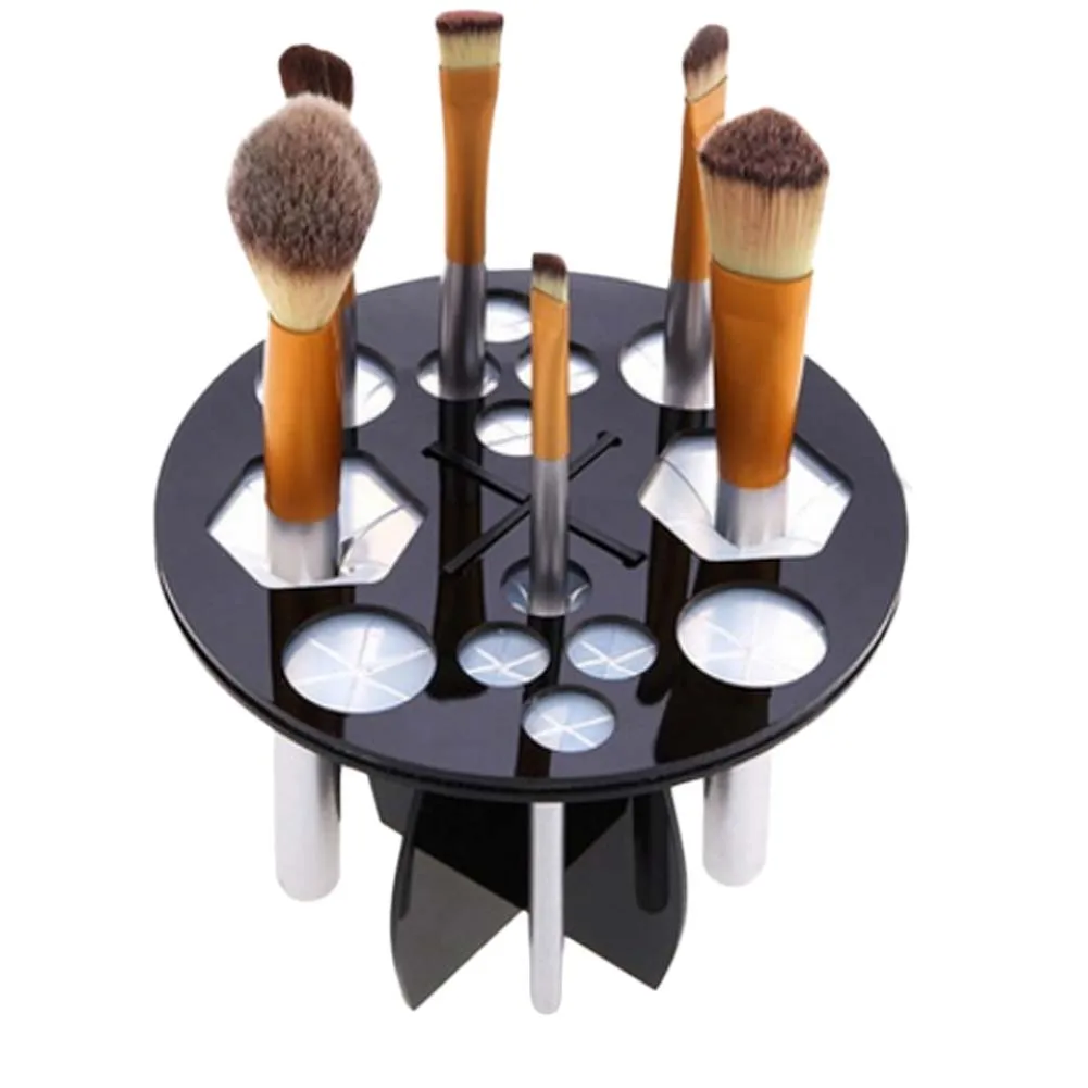 High quality Acrylic board Brush Organizer Makeup Brush Holder Drying Rack Cosmetic Tool Shelf