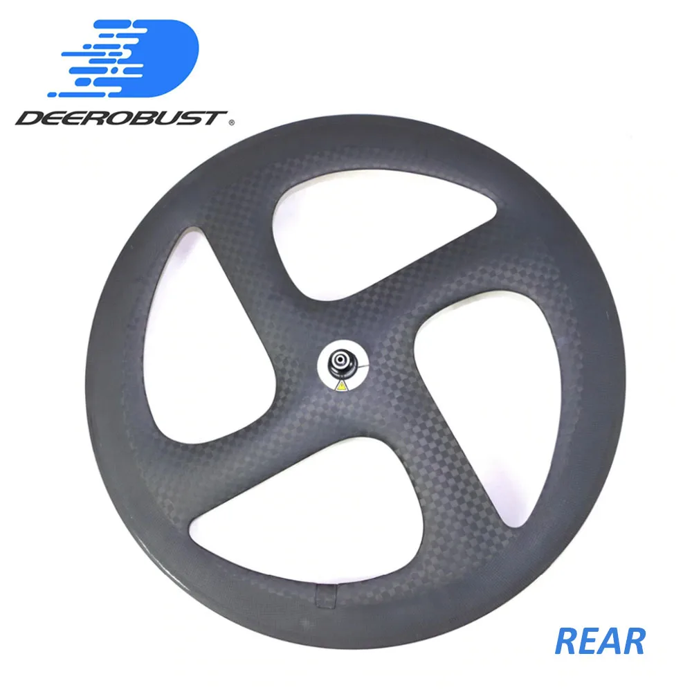 

700C Four Spokes 50 - 85 REAR Wheel CLINCHER/TUBULAR 3K + 12K 4 Spokes Road/Track/Fixed Gear/Triathlon/TT Bike Carbon Wheels