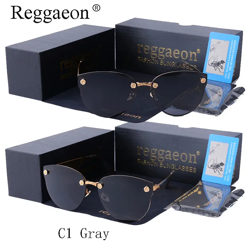 

2018 reggaeon Brand Designer Polarized Sunglasses rimless Women s Glasses Metal Frame men Steampunk Anti hot Glare Goggles gg