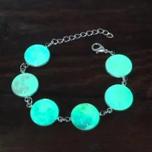 Multicolor Galaxy Moon Glass Charm Bracelet Women Luminous Jewelry Silver Plated Bracelet Femme Glow In The Dark