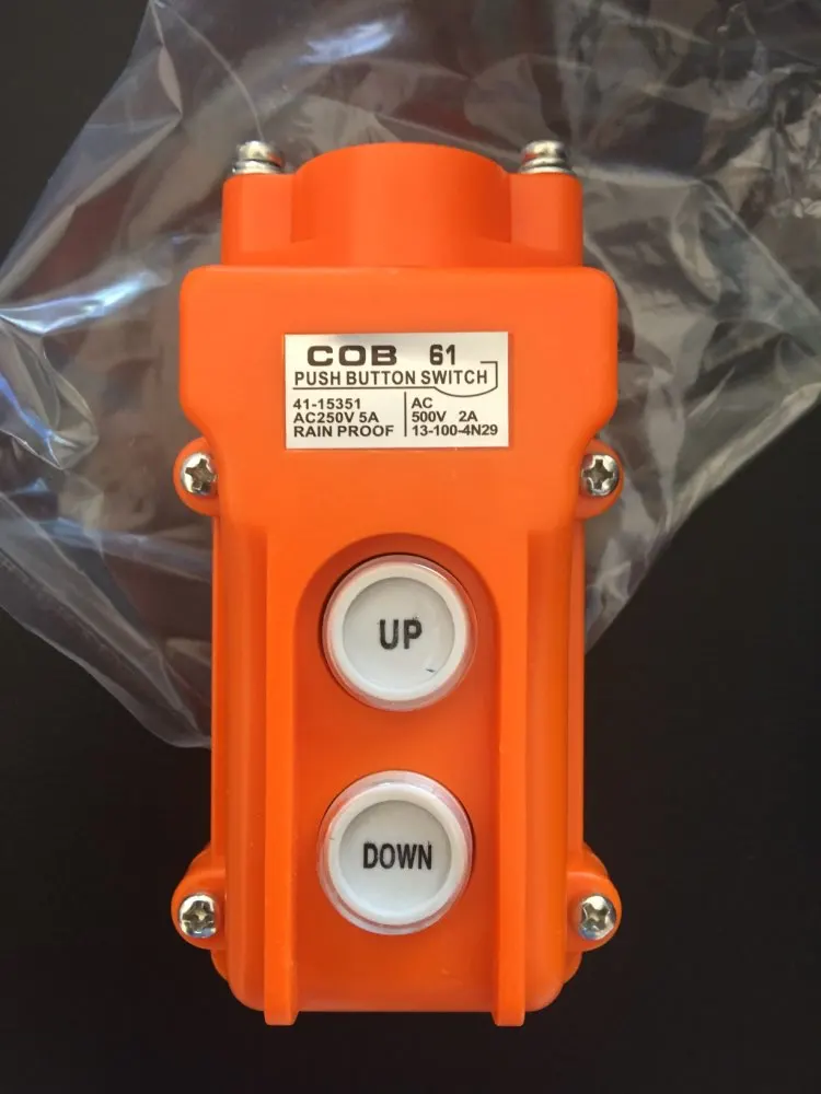 Details about   1Pcs COB-61 Crane Pendant Control Station UP Down Hoist Push Button Switch 