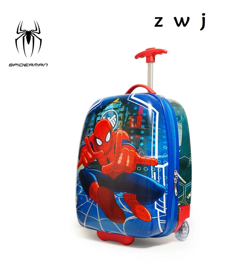 Модный стильный багаж для мальчиков и девочек с изображением Человека-паука, багаж для путешествий, милый чемодан, пансион