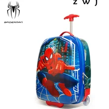 Модный стильный багаж для мальчиков и девочек с изображением Человека-паука, багаж для путешествий, милый чемодан, пансион