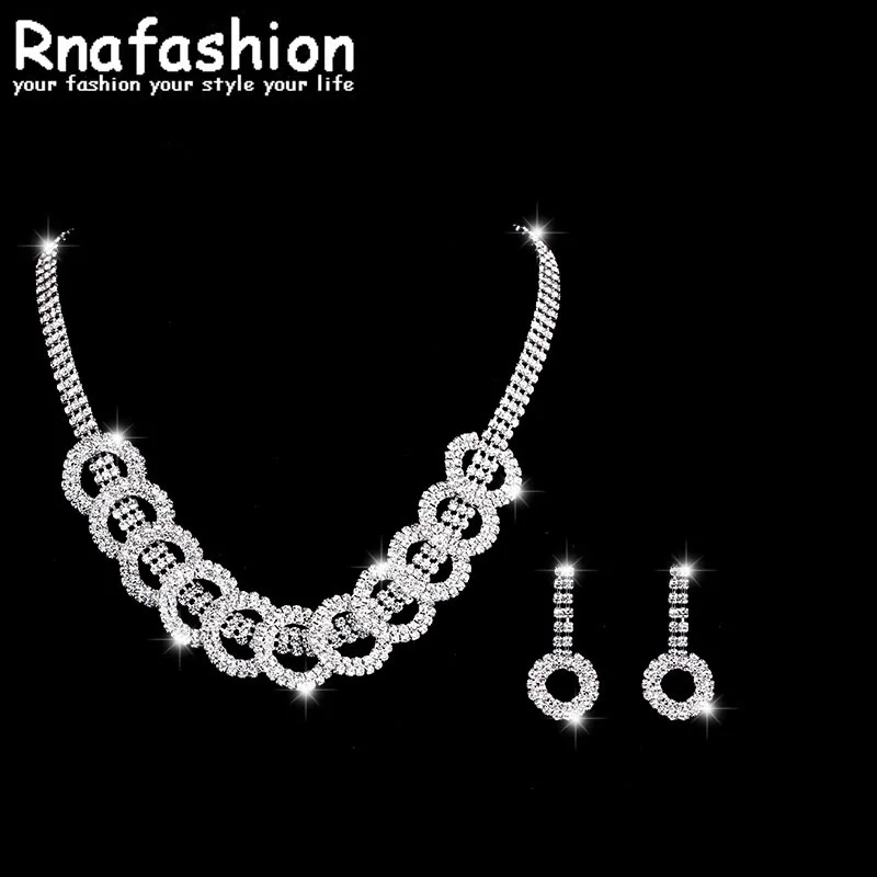 

RNAFASHION Choker Necklace Bracelet Set For Women Beads Jewelry Wedding Bijoux Mariage Accessory