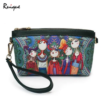 

Ruique Women Fashion Clutch Bag New Forest Series Gril Cute Cartoon Printing Messager Bag PU Leather Ladies Casual Crossbody Bag