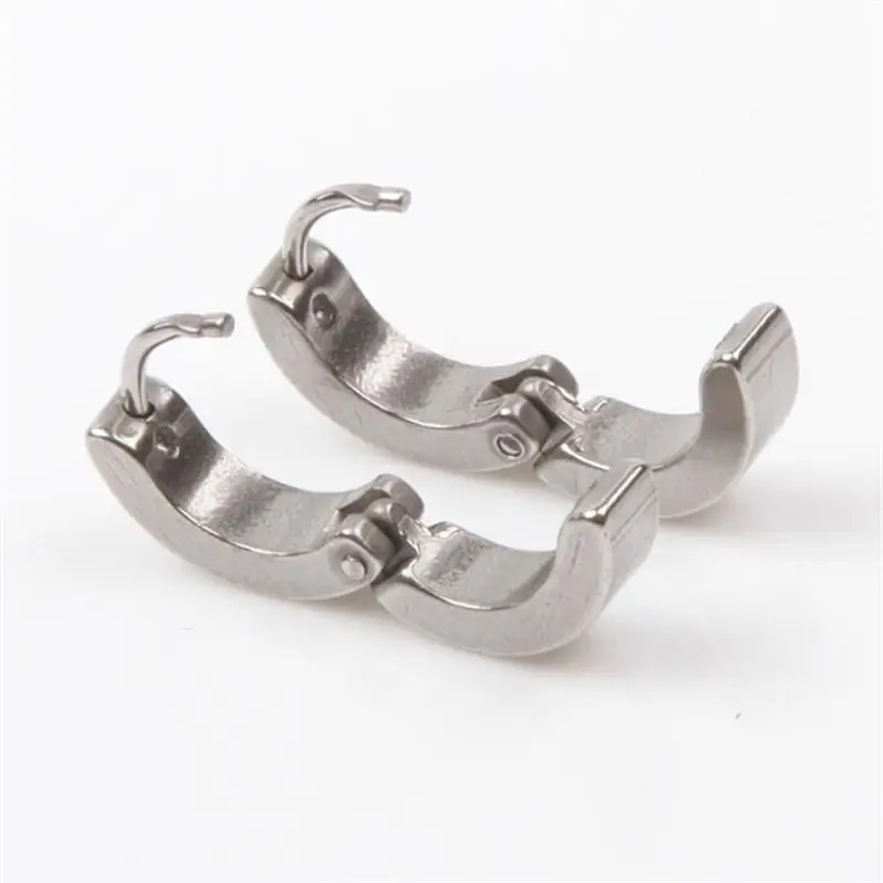 

1 Pair Cool Men's Stainless Steel Round Earring Ear Stud 4 Colors Available