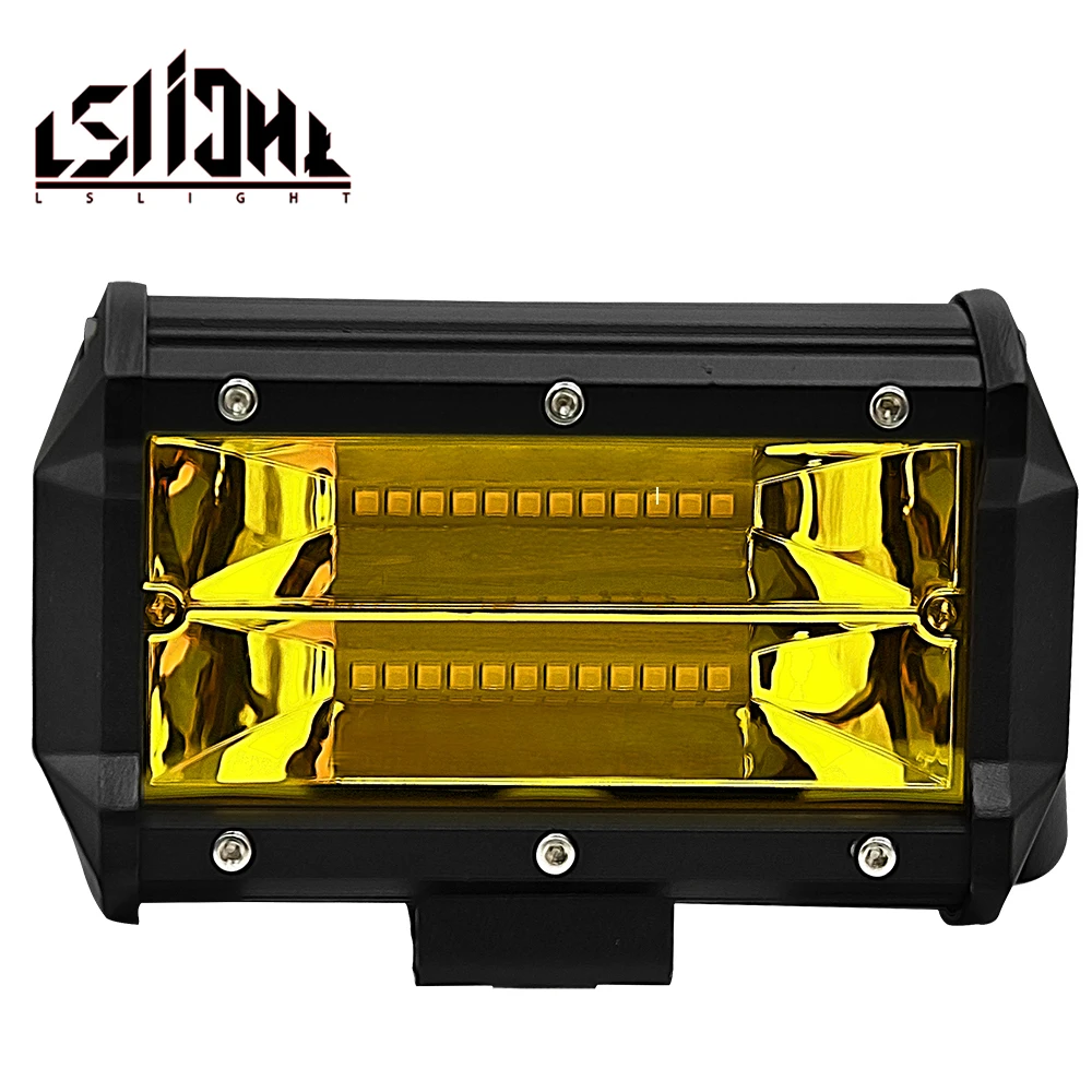

LSlight Work Light 72w 3000k led bar 4x4 accessories Offroad LED Light Bar Flood Spot Combo Beam Spotlight 12V For Jeep ATV UAZ