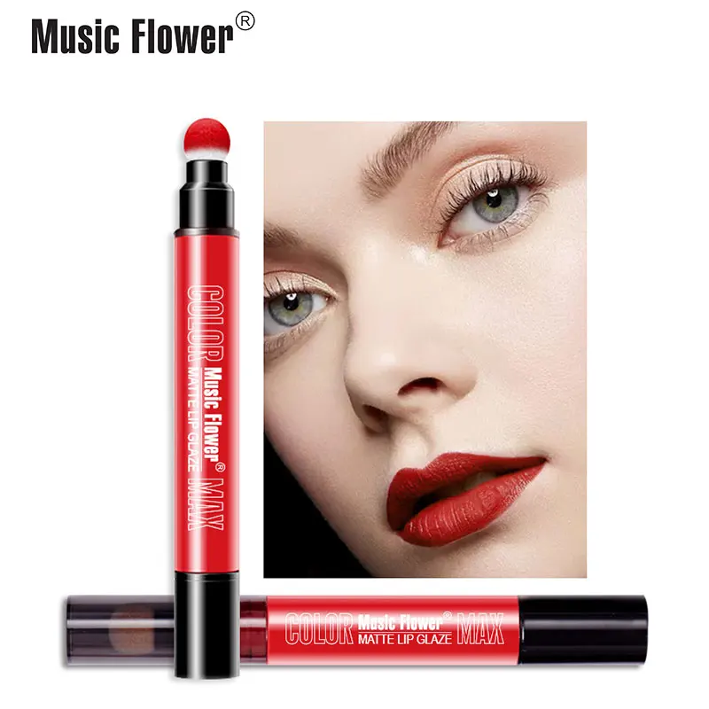 

Music Flower Make up Nutritious Lip Gloss 6 color Rotating Soft Cushion Sponge Lipstick Matte Waterproof Non-sticky Lip Stick