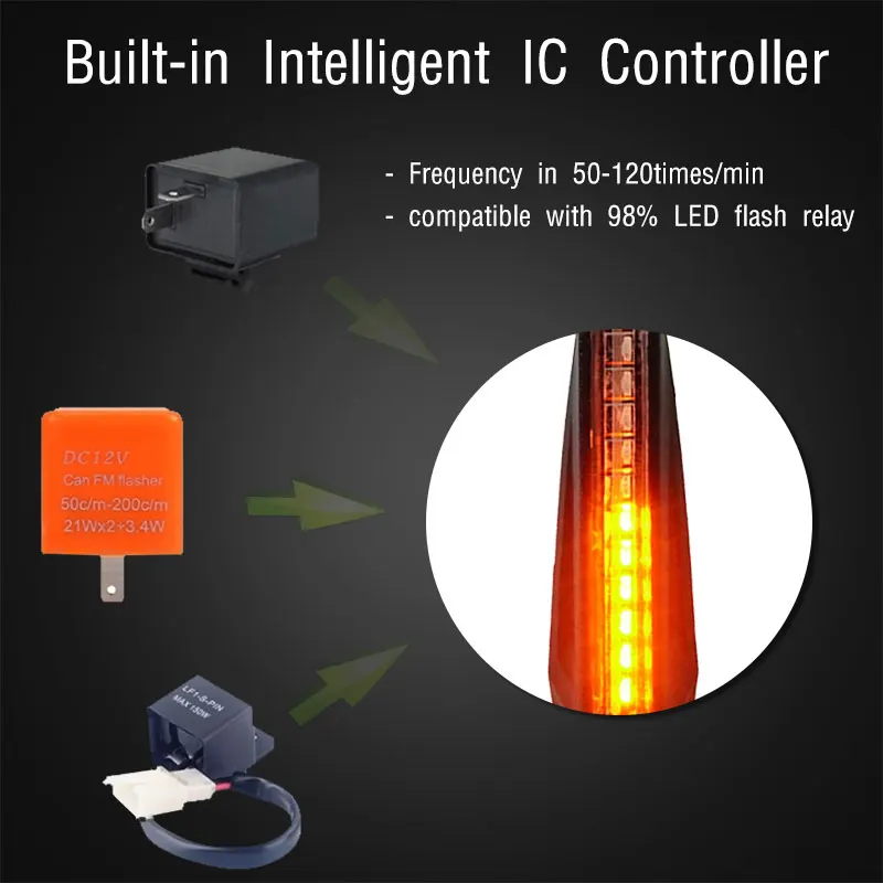 Мотоцикл поворота светодиодные светильники 12 * 335SMD хвост буфер светодиодный