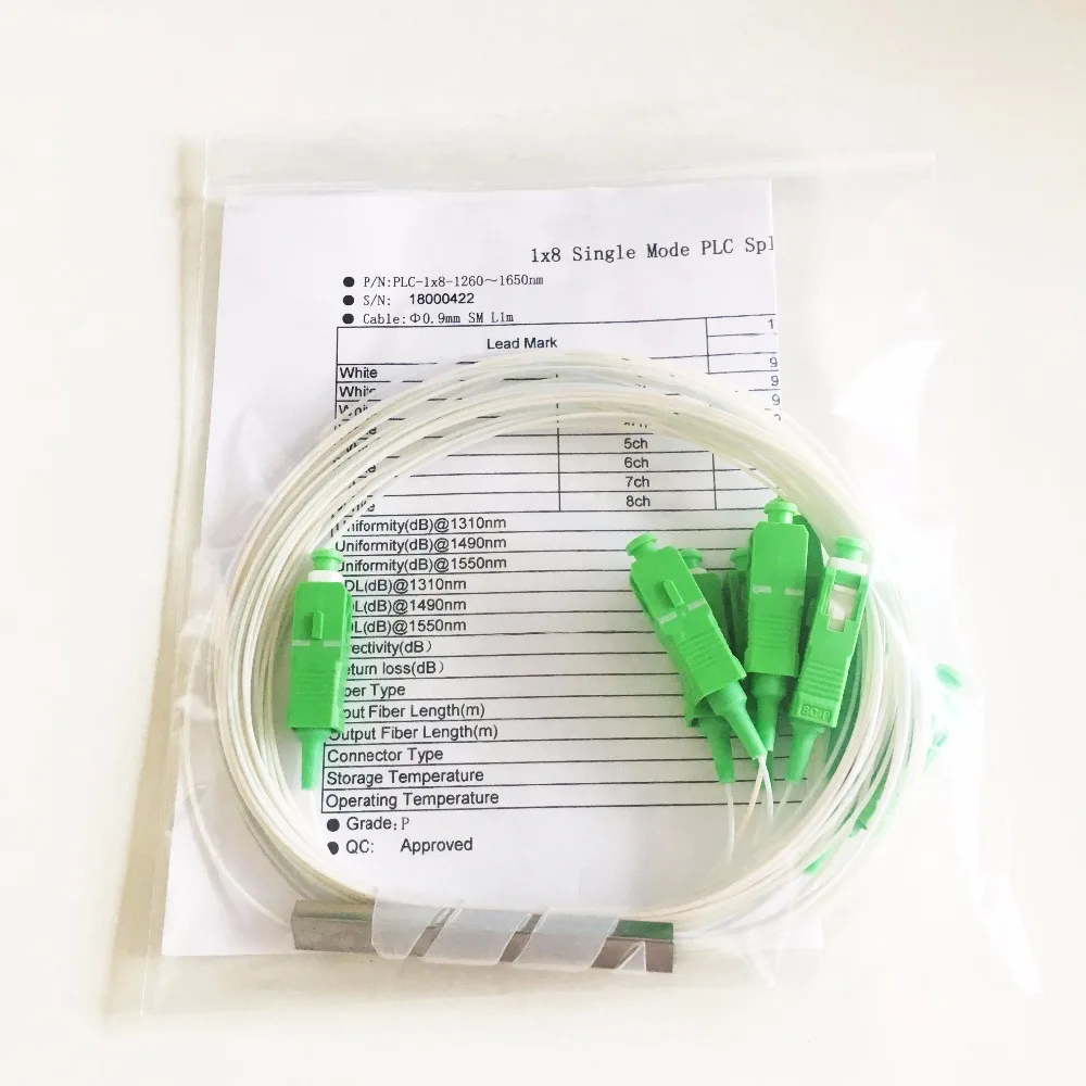 30 шт./лот 0 9 мм Мини SC/APC 1x8 PLC сплиттер с кабелем g657a1|Оптоволоконное оборудование| |