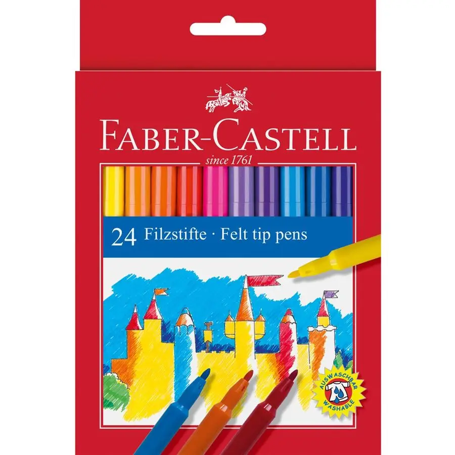 Оригинальный Faber Castell 554224 новый волокна наконечник пера Cardboardbox 24