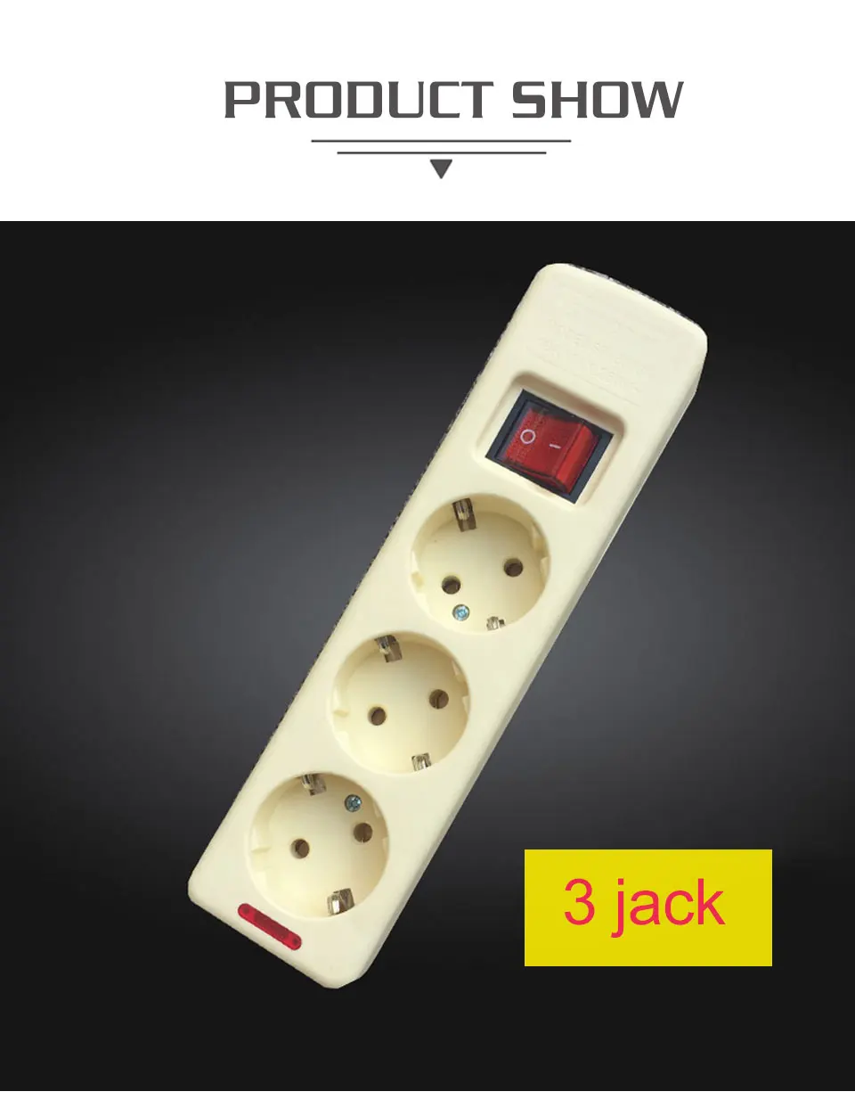 6 AC EU Plug Power No Wire Board Outlet Extension Socket Europe Button Switch Strip 3456 Hole Home Office Use (8)