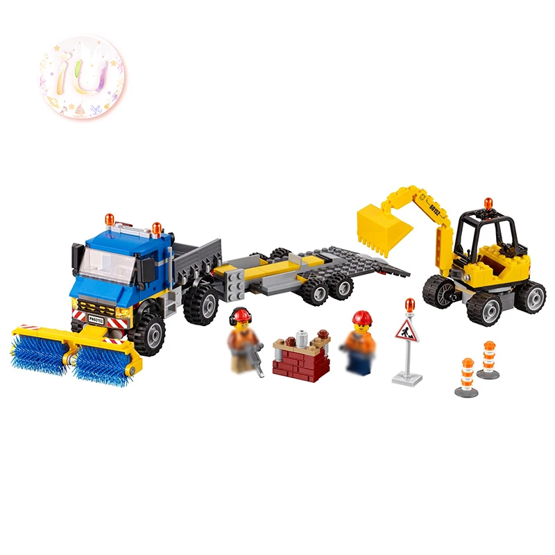 

BELA 10651 City Series Sweeper Excavator Building Blocks Compatible 60152 Birthday Gifts Educational Toys For Children 323Pcs