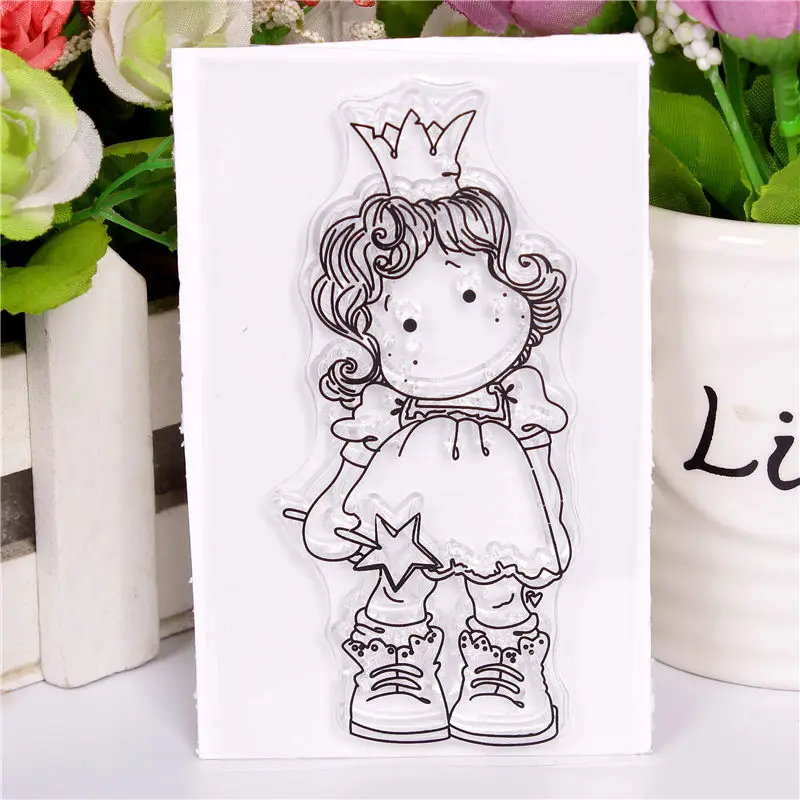 

2018 up to date Transparent Clear Silicone Stamps and Metal Cutting Dies for DIY Scrapbooking Card Making diy photo girl