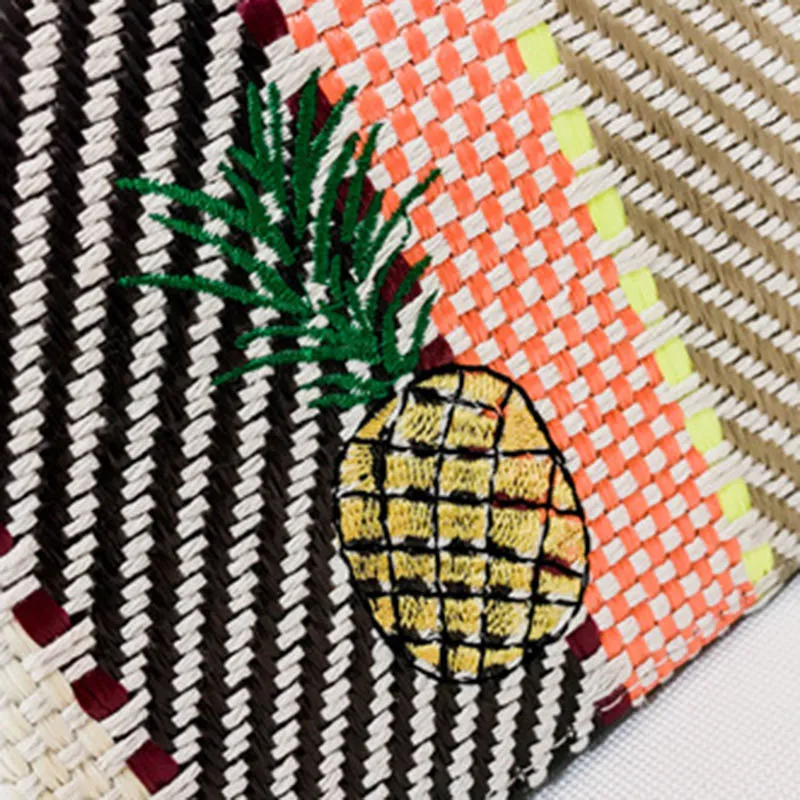 Summer New Women Handbag Fashion Female Rattan Straw Bags Lady Knit Pineapple Crossbody INS Popular Travel Messenger Bag SS3121 (14)