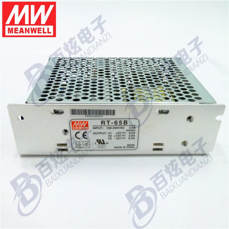Originele Meanwell RT-65B 64.6 W Triple output +5V/5A +12V/2.8A -12V/0.5A Voeding 3years Warranty | Обустройство дома
