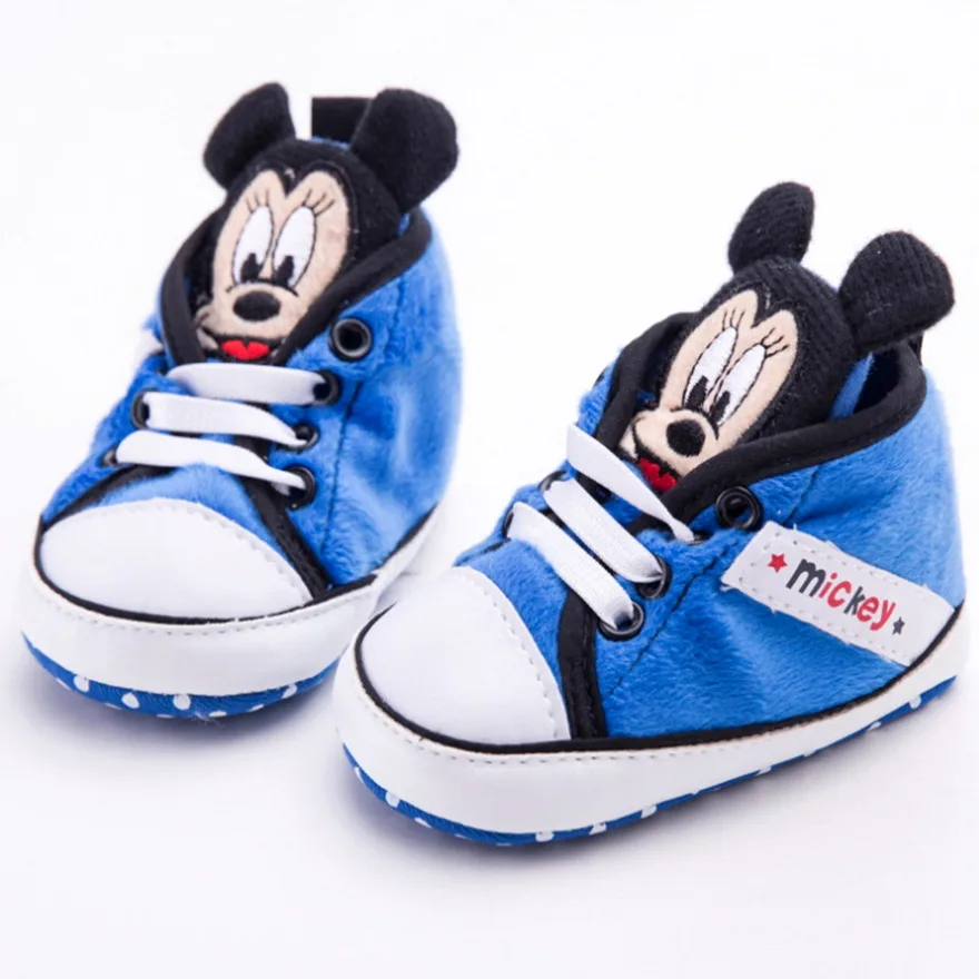 Детские кроссовки от 0 до 18 месяцев, детские пинетки с Минни Скарпе, Chaussure Mickey, для мальчиков, для первых ходунков, Zapatos Bebe, обувь для новорожденных девочек - Цвет: Blue