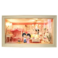 Hoomeda 13818 Розовая мечта DIY Handmake кукольный домик с музыкой плафон Миниатюрный Кукольный дом подарок декор игрушка для детей