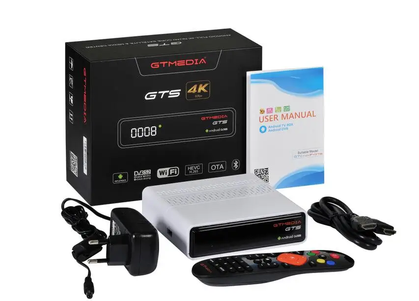 FREESAT GTS Android 6,0 4K ТВ Коробка комбо DVB-S2-цифра спутниковый телевизионный ресивер 2/8GB Оперативная память Встроенная память Amlogic S905D BT4.0 Декодер каналов кабельного телевидения cccam ip ТВ Испания