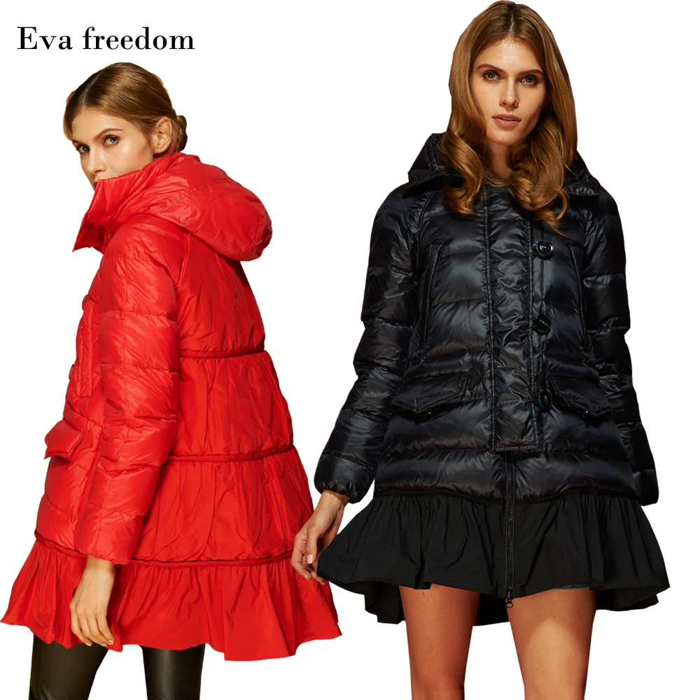 Eva Freedom Size Jacket Ladies European and American Fashion 2020 New Products Hooded Thick Loose Winter Down | Женская одежда