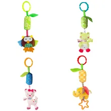 Lovely Infant Baby Kids Pram Bed Bells Soft Hanging font b Toy b font Animal Handbells