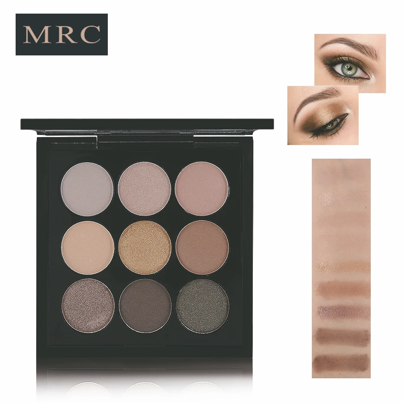 MRC Trendy Eyes Makeup 9 Colors Metallic Eyeshadow Palette Nude Matte and Shimmer Eye Shadow Make Up Palette