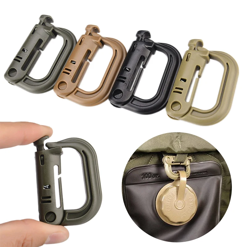Koop 2018 Nieuwe 1 stks Wandelen Karabijnhaak Aluminium Karabijnhaak D Ring Sleutelhanger Clip Sleutelhanger Kampeeruitrusting Drop schip ondersteuning
