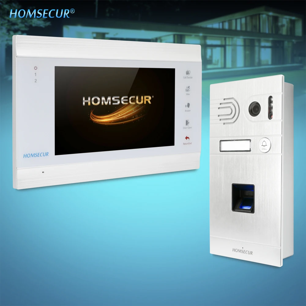 

HOMSECUR 7" Wired Hands-free Video&Audio Home Intercom 1.3MP with Fingerprint Camera (BC061HD-S+BM705HD-W)