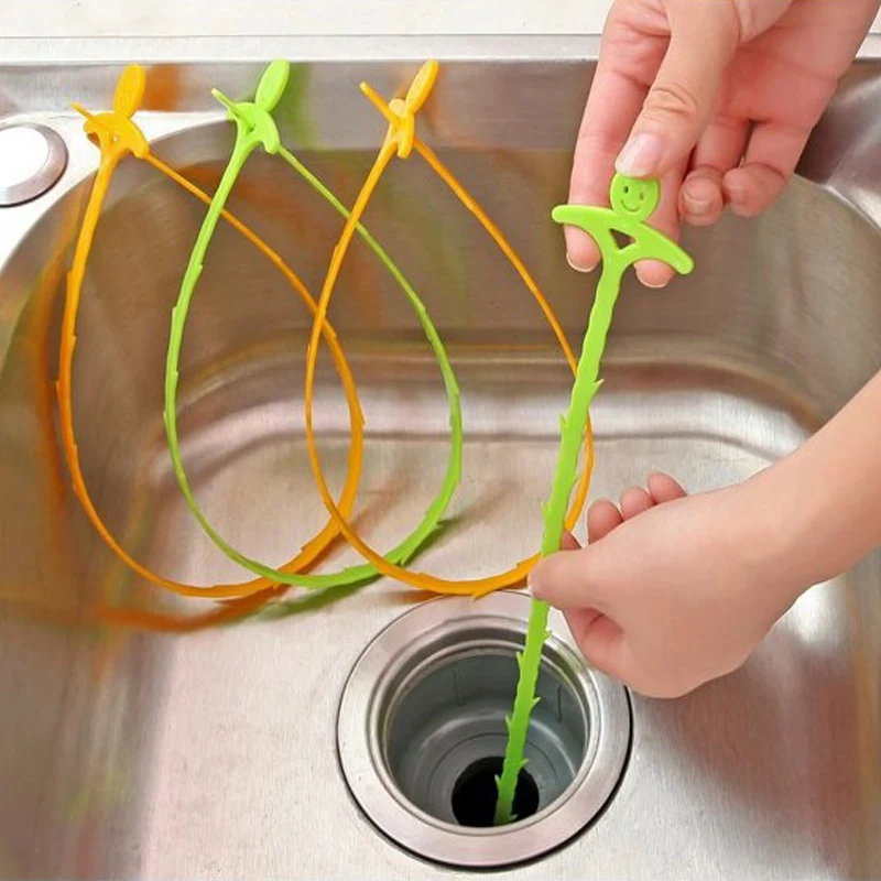 

Bathroom Floor Hair Cleaner Sewer Filter Drain Cleaners Kitchen Sink Drian Filter Strainer Bathtub Cleaning Hook Tool Orange
