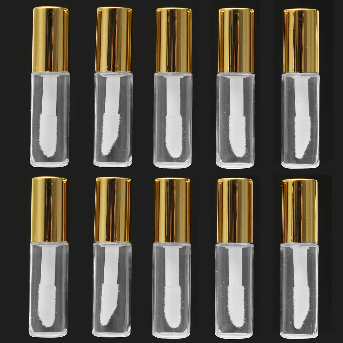 10 Pieces 1.2ML Empty Transparent PE Lip Gloss Tubes Plastic Lip Balm