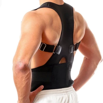 

Hot Selling Adjustable Therapy Posture Body Shoulder Lumbar Support Belt Brace Back Posture Corrector Men Spine Corrector Corset
