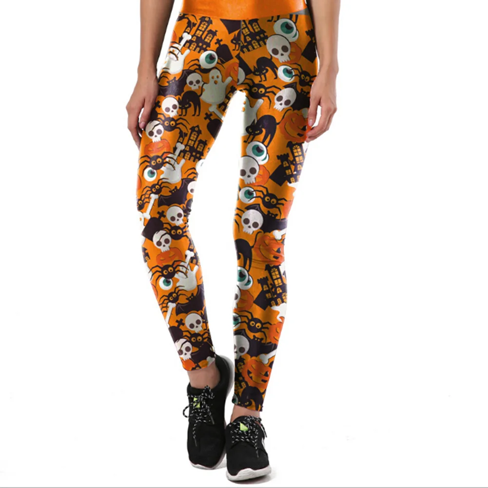 Halloween Skulls Yoga Pants 3D Printing Sports Running Pants Slim