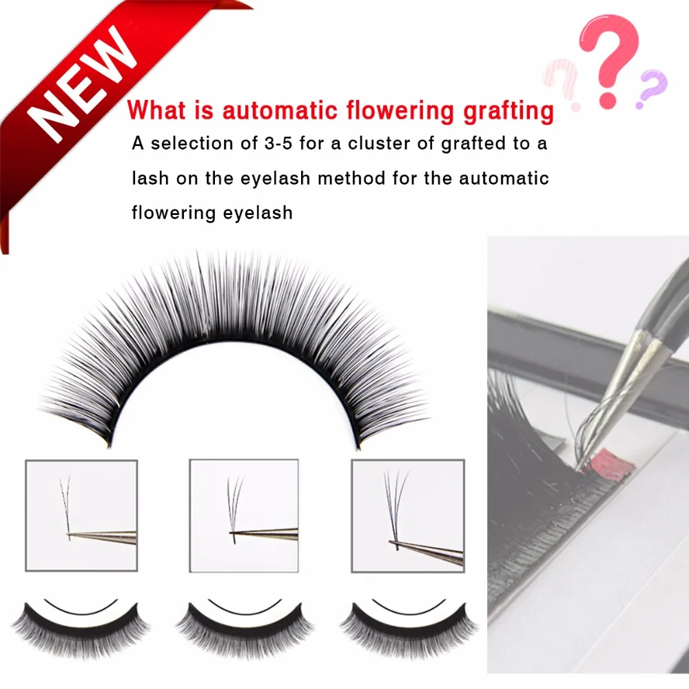 

New Automatic Flowering Eyelash Save Time Lashes Extension For Professionals Volume Lashes Kit Cilios Silk Lash False Eyelash BK