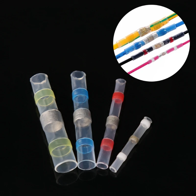 AUTO 50pcs/set Waterproof Solder Seal Heat Shrink Butt Connectors with Soldering Sleeve Connector Automotive Car Blade Fuse AUTO 50pcs/set Waterproof Solder Seal Heat Shrink Butt Connectors with Soldering Sleeve Connector Automotive Car Blade Fuse