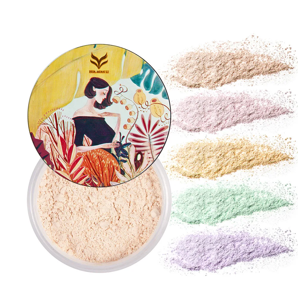 

HUAMIANLI New Makeup 5 Colors Loose Face Make up Lasting Waterproof Loose Control Oil Skin Finish hot sale