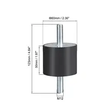 UXCELL Rubber Mounts M10/12 Male Female D50xH20/D60xH35/D60xH50/ Rubber Vibration Isolator Mount Shock Absorber with Studs 1PCS hot gczw rubber anti vibration isolator absorber base foot pad 20pcs black
